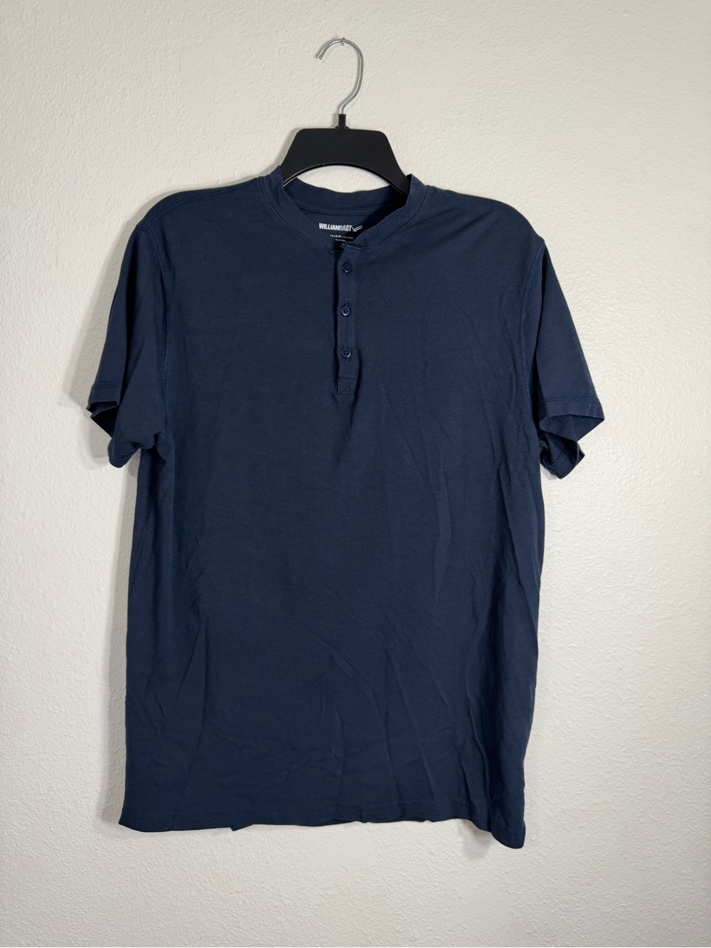 Men's Navy Short-Sleeve Williamrast Shirt - Classic Crew Button Placket